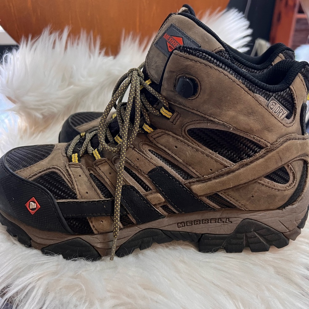 Merrell Men's Brown steel toe work Boots F2413-11 size 9 - Picture 4 of 9